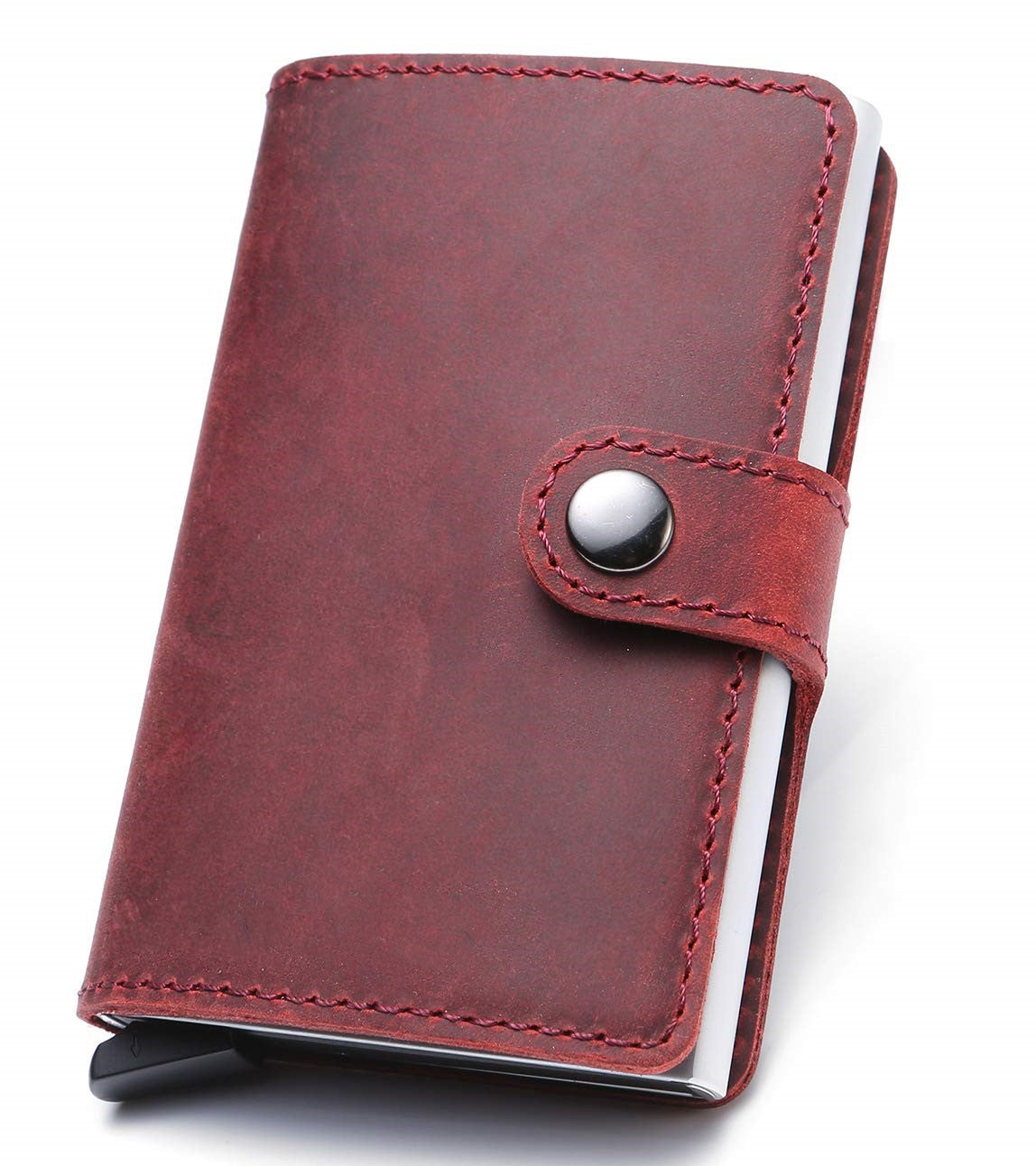 RFID Anti-theft Aluminum Alloy Leather Wallet