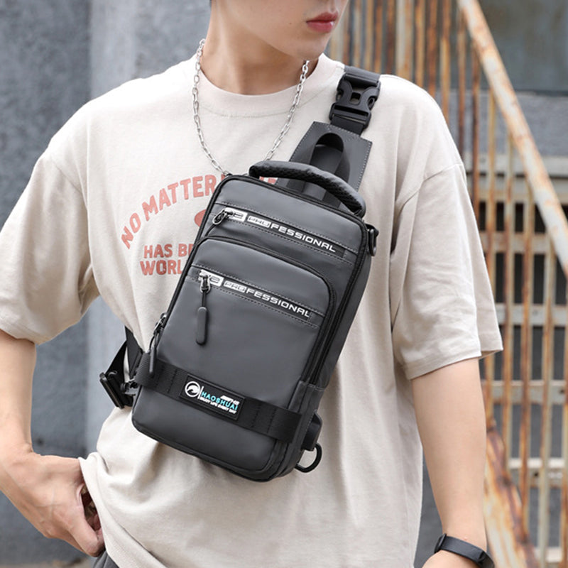 Multifunction Bags For Men Nylon Backpack Cross body Shoulder Bag With USB Charging Port