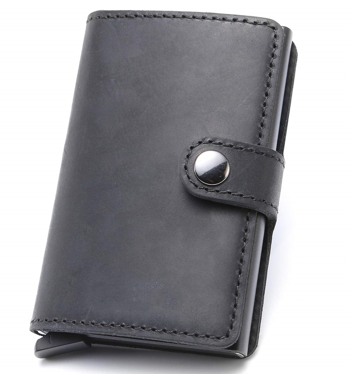 RFID Anti-theft Aluminum Alloy Leather Wallet