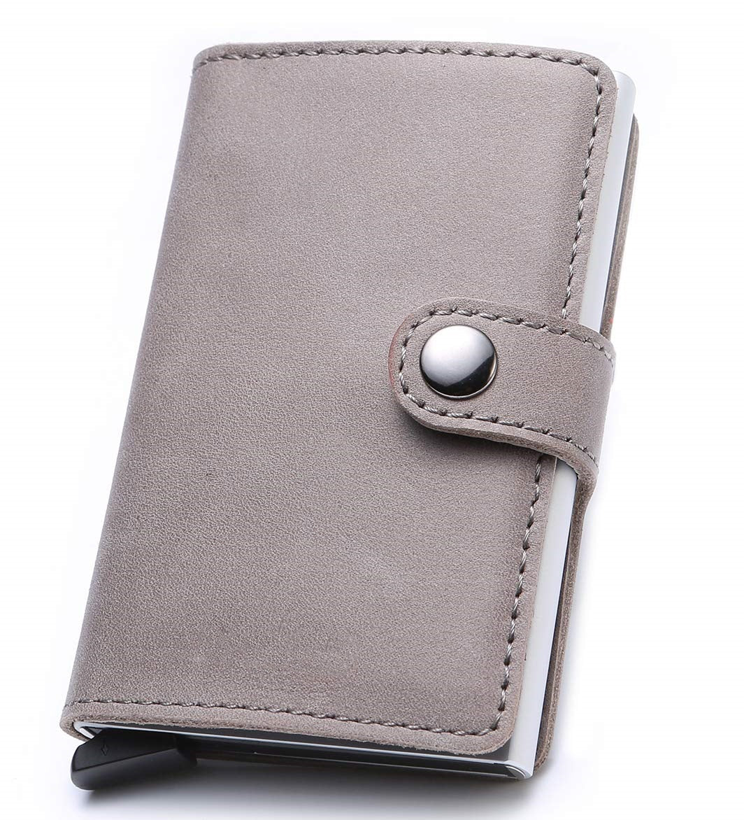 RFID Anti-theft Aluminum Alloy Leather Wallet