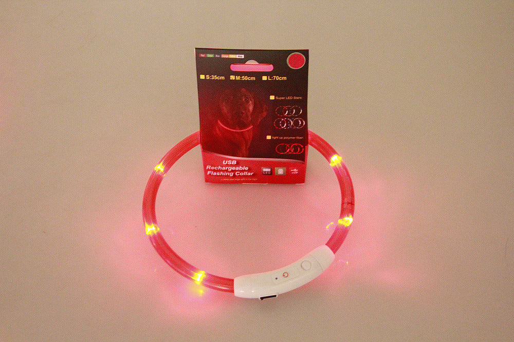 Pet Flashing Collar USB Rechargeable Glowing Necklace Safety Collar