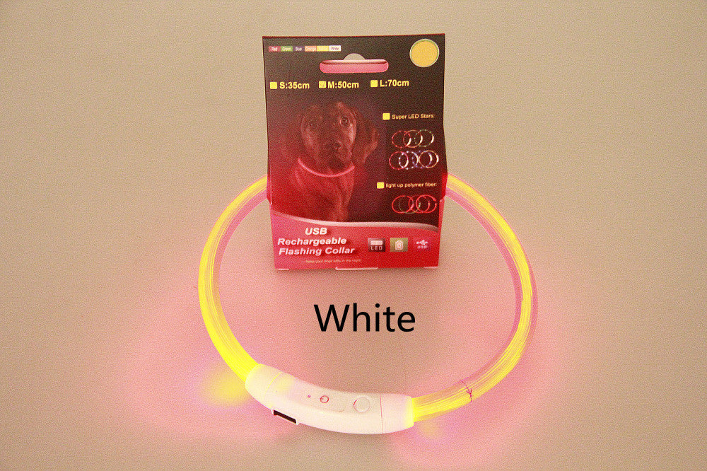 Pet Flashing Collar USB Rechargeable Glowing Necklace Safety Collar