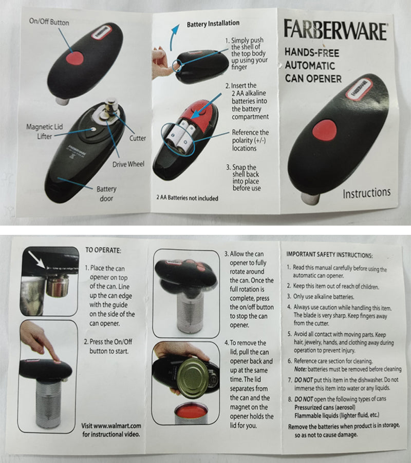 One Touch Automatic Electric Can Opener