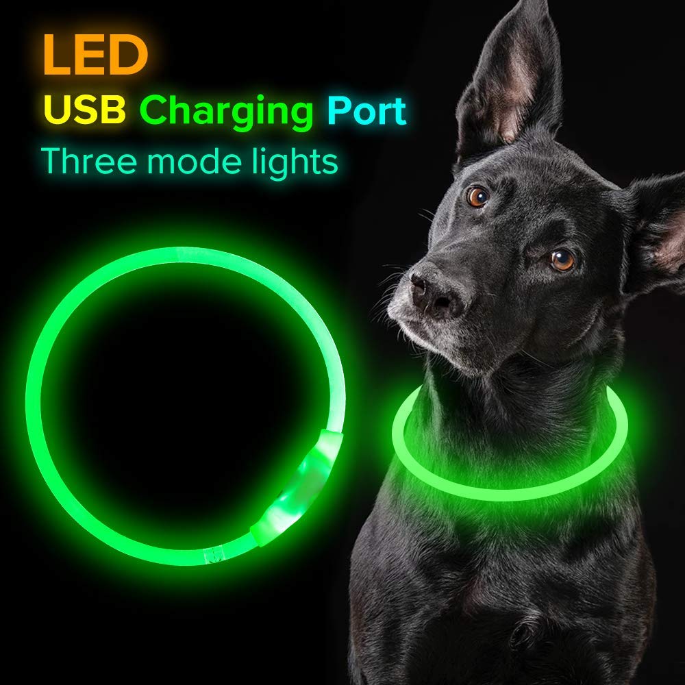 Pet Flashing Collar USB Rechargeable Glowing Necklace Safety Collar