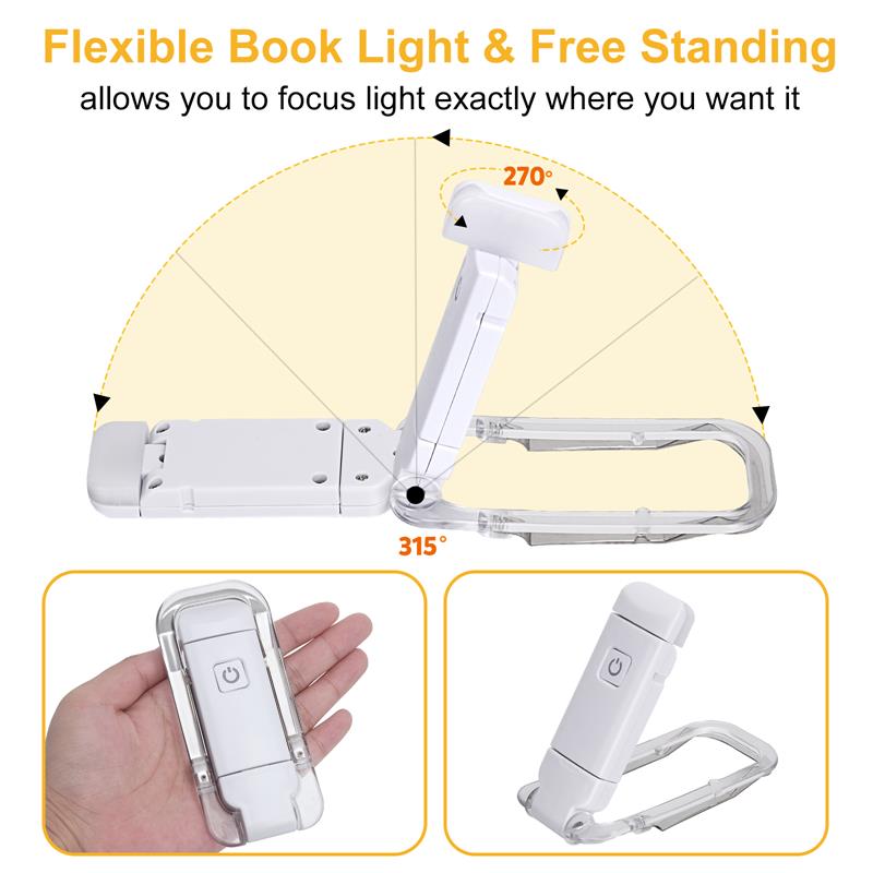 LED USB Rechargeable Book Reading Light Brightness Adjustable