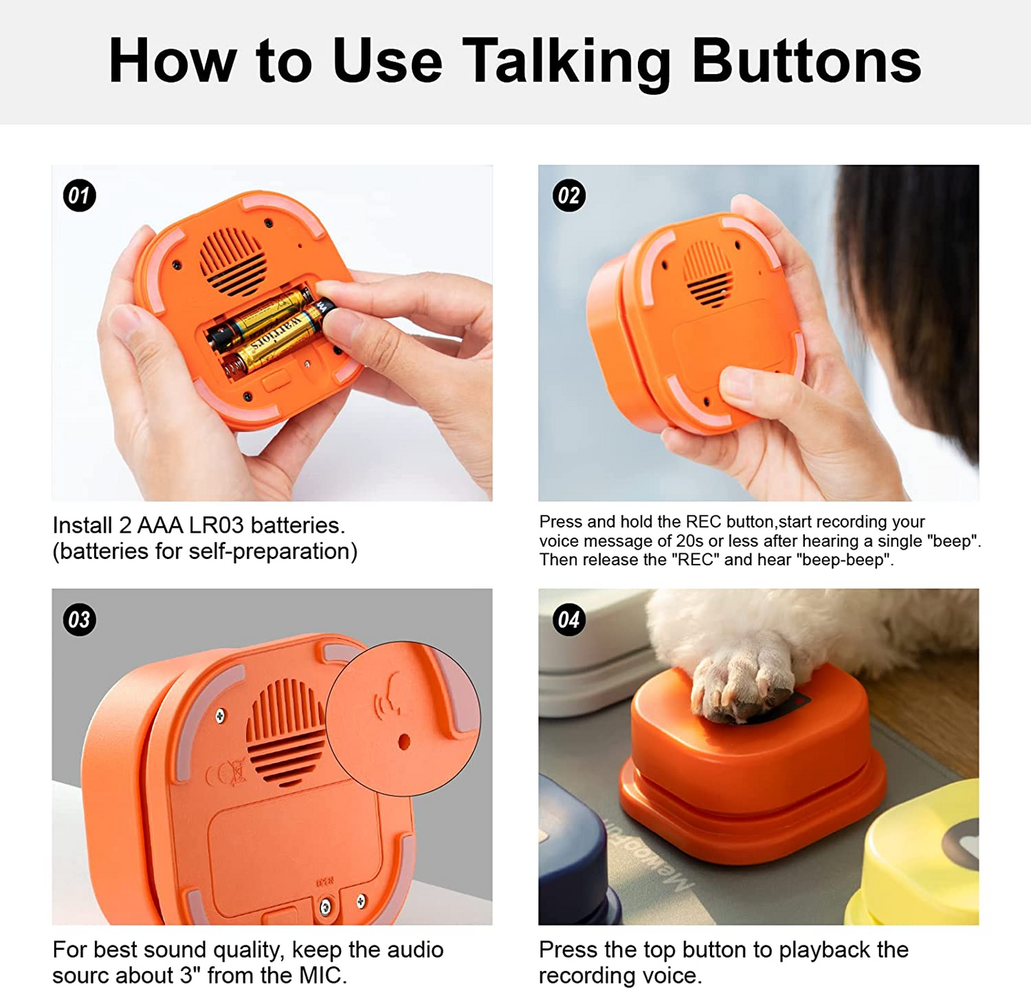 Mewoofun Pet Talking Buttons