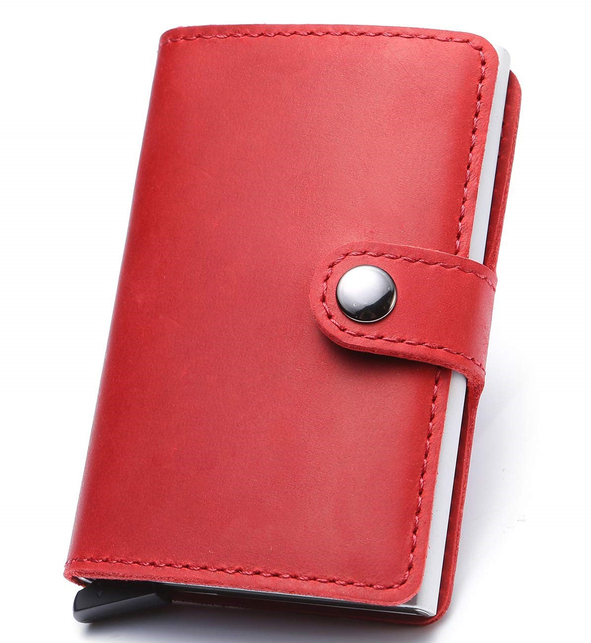 RFID Anti-theft Aluminum Alloy Leather Wallet