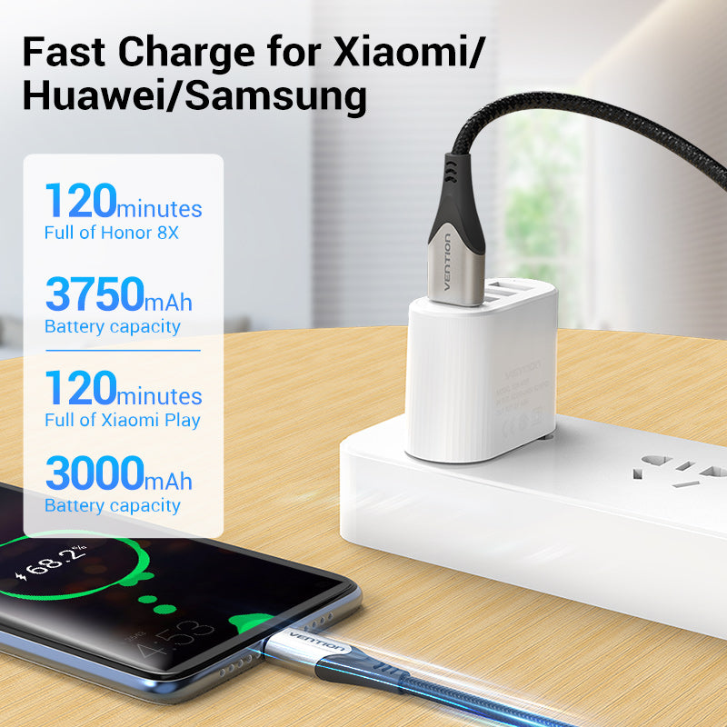 Nylon Fast Charger USB Type C Data Cable for Samsung